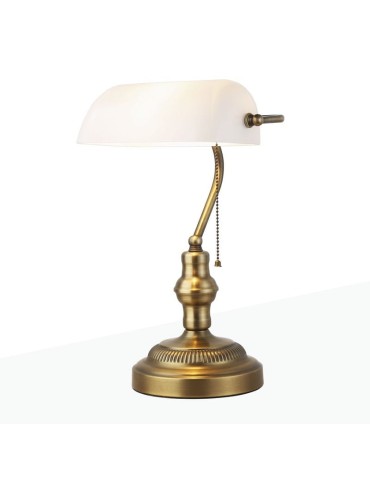 Abruzzo Banker's Desk Lamp White Banca E27 ABR-LB-BANK-B