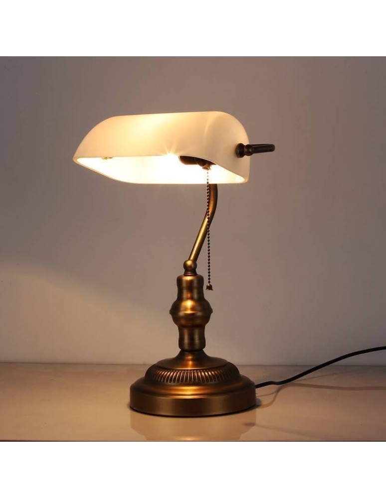 Abruzzo Lampka Biurkowa Bankierka Biała Banca E27 ABR-LB-BANK-B