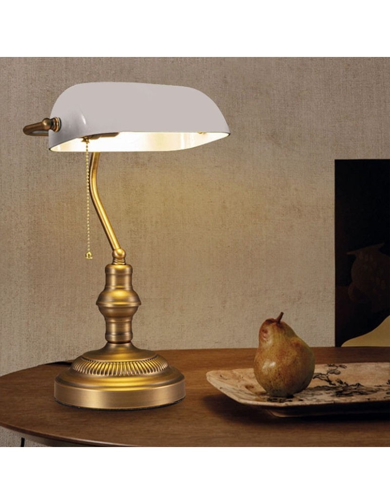 Abruzzo Lampka Biurkowa Bankierka Biała Banca E27 ABR-LB-BANK-B