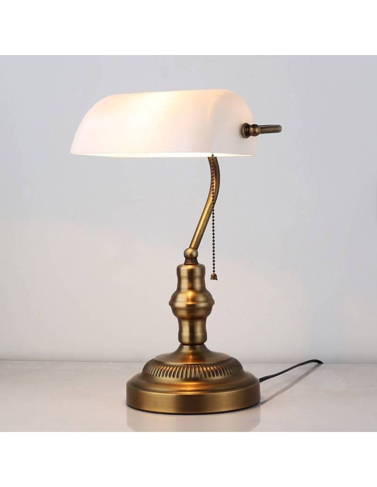 Abruzzo Lampka Biurkowa Bankierka Biała Banca E27 ABR-LB-BANK-B