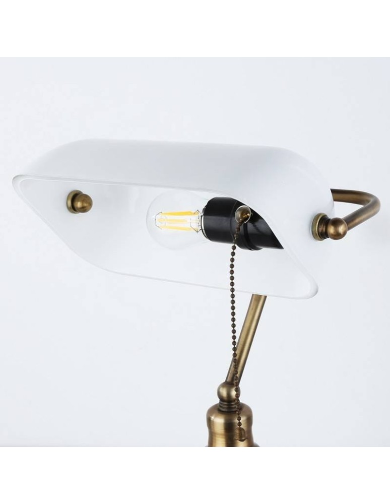 Abruzzo Lampka Biurkowa Bankierka Biała Banca E27 ABR-LB-BANK-B