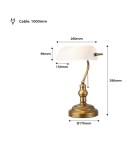 Abruzzo Lampka Biurkowa Bankierka Biała Banca E27 ABR-LB-BANK-B