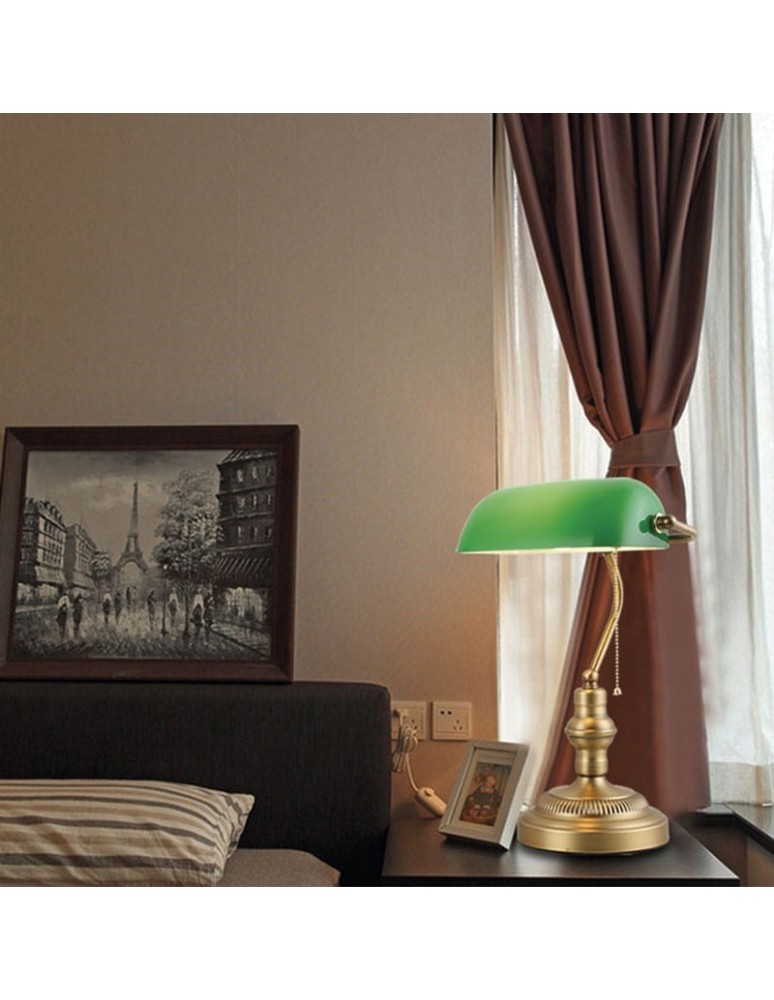 Abruzzo Lampka Biurkowa Bankierka Zielona Banca E27 ABR-LB-BANK-G