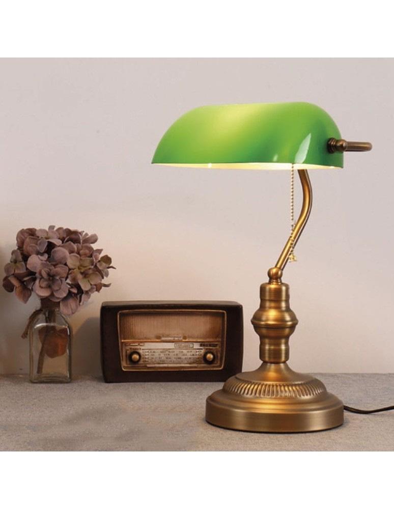 Abruzzo Lampka Biurkowa Bankierka Zielona Banca E27 ABR-LB-BANK-G