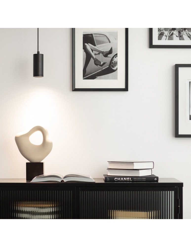 Abruzzo Lampa Wisząca czarna tuba GU10 Echo ABR-ZSC-GU10