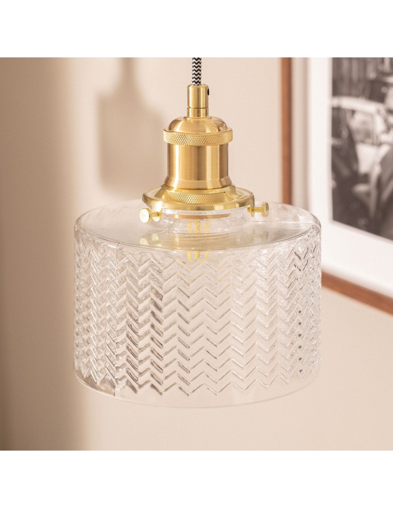 Pendant lamps - Abruzzo Glass Pendant Lamp Gold 35cm E27 Wanda ABR-SLWW. - product kolory-swiatla.pl 2