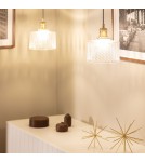 Abruzzo Lampa Wisząca Szklana Złota 35cm E27 Wanda ABR-SLWW