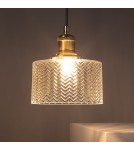 Abruzzo Lampa Wisząca Szklana Złota 35cm E27 Wanda ABR-SLWW