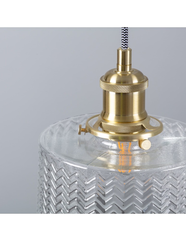 Pendant lamps - Abruzzo Glass Pendant Lamp Gold 35cm E27 Wanda ABR-SLWW. - product kolory-swiatla.pl 5