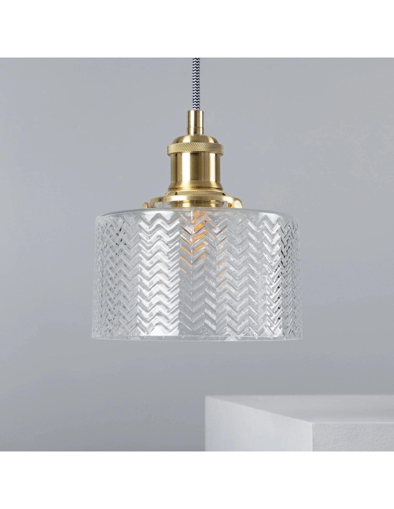 Pendant lamps - Abruzzo Glass Pendant Lamp Gold 35cm E27 Wanda ABR-SLWW. - product kolory-swiatla.pl 7
