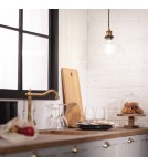 Abruzzo Lampa Wisząca Szklana Retro 25cm E27 Hinti ABR-SLWH