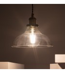 Pendant lamps - Abruzzo Retro 25cm E27 Glass Pendant Lamp Hinti ABR-SLWH - product 3