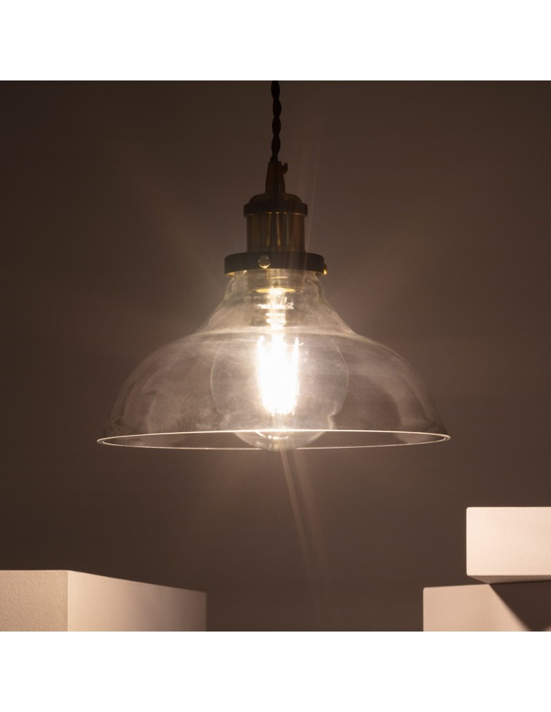 Pendant lamps - Abruzzo Retro 25cm E27 Glass Pendant Lamp Hinti ABR-SLWH - product kolory-swiatla.pl 3