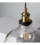 Pendant lamps - Abruzzo Retro 25cm E27 Glass Pendant Lamp Hinti ABR-SLWH - product 4