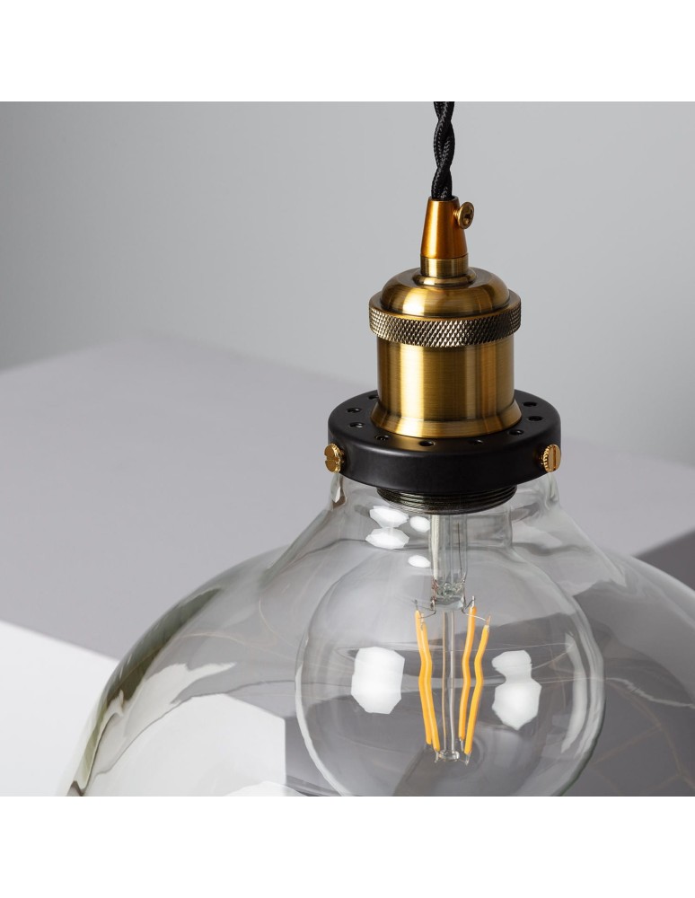 Pendant lamps - Abruzzo Retro 25cm E27 Glass Pendant Lamp Hinti ABR-SLWH - product kolory-swiatla.pl 4