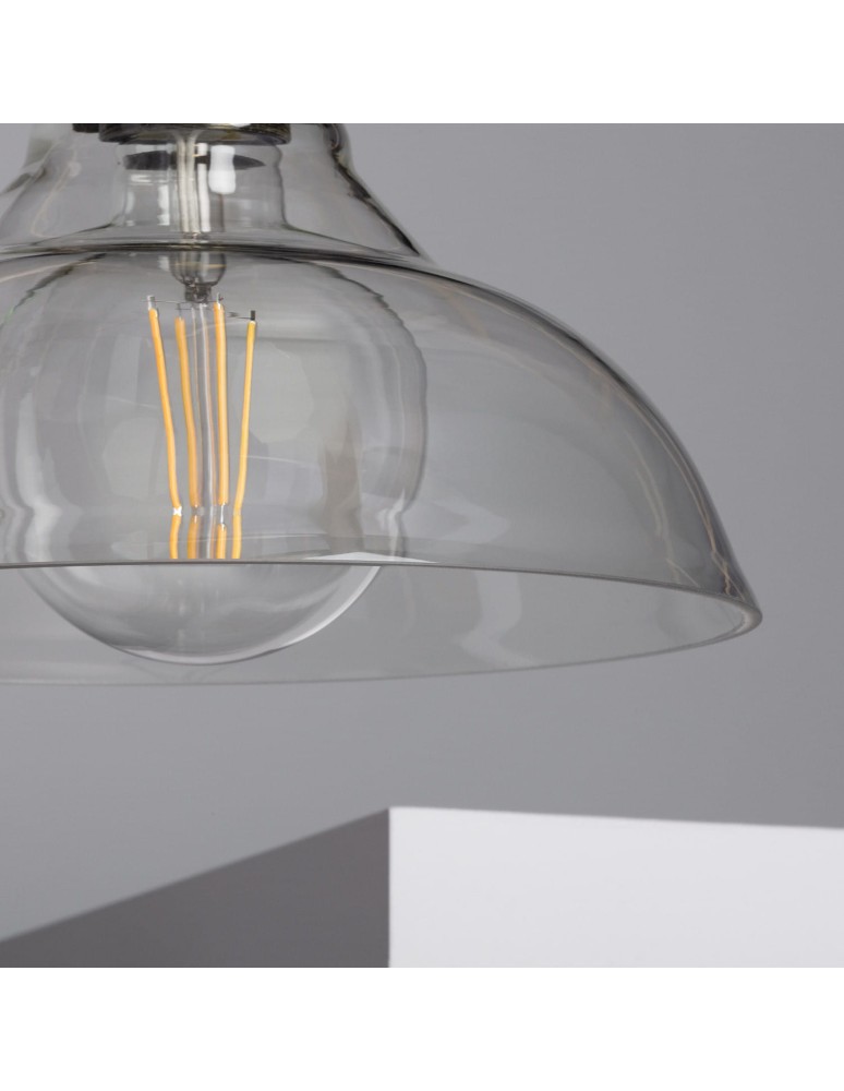 Pendant lamps - Abruzzo Retro 25cm E27 Glass Pendant Lamp Hinti ABR-SLWH - product kolory-swiatla.pl 6