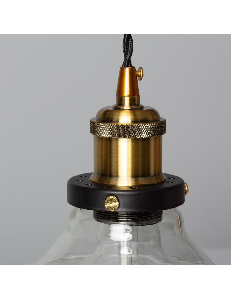 Pendant lamps - Abruzzo Retro 25cm E27 Glass Pendant Lamp Hinti ABR-SLWH - product kolory-swiatla.pl 7
