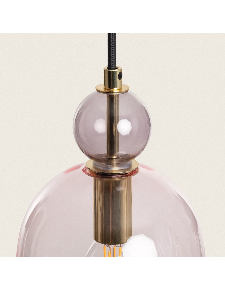 Abruzzo Lampa Wisząca Szklana fioletowa E14 15cm Koloreno ABR-KOLO1-F