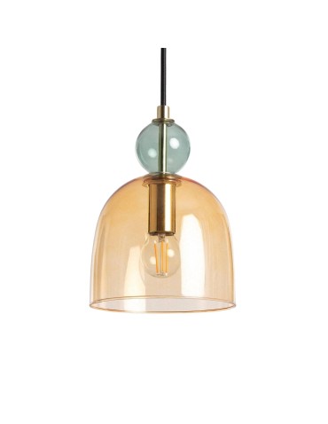 Abruzzo Lampa Wisząca Szklana Bursztynowa E14 15cm Koloreno ABR-KOLO1-A