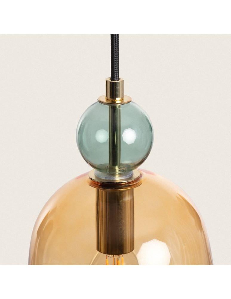 Pendant lamps - Abruzzo Glass Pendant Lamp Amber E14 15cm Koloreno ABR-KOLO1-A - product kolory-swiatla.pl 2