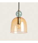 Abruzzo Lampa Wisząca Szklana Bursztynowa E14 15cm Koloreno ABR-KOLO1-A