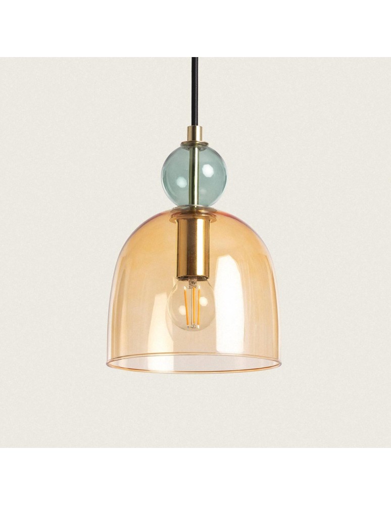 Pendant lamps - Abruzzo Glass Pendant Lamp Amber E14 15cm Koloreno ABR-KOLO1-A - product kolory-swiatla.pl 5