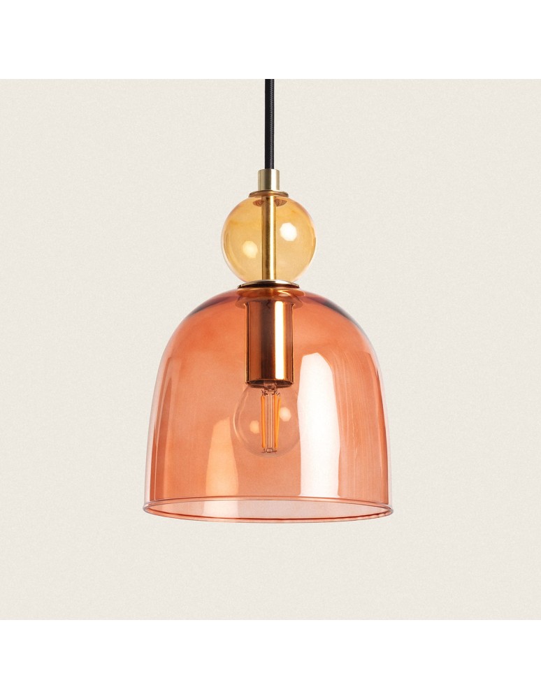 Pendant lamps - Abruzzo Glass Pendant Lamp Red E14 15cm Koloreno ABR-KOLO1-C - product kolory-swiatla.pl 2