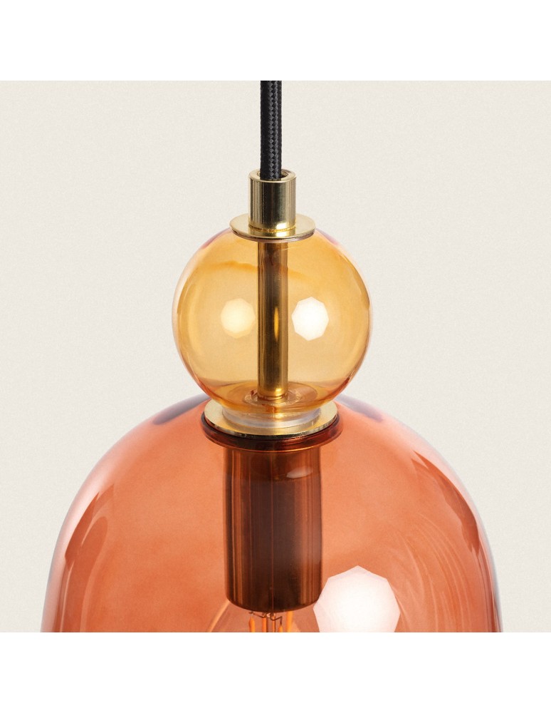 Abruzzo Lampa Wisząca Szklana Czerwona E14 15cm Koloreno ABR-KOLO1-C