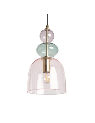 Abruzzo Lampa Wisząca Szklana fioletowo-złota E14 L Koloreno ABR-KOLO2-F