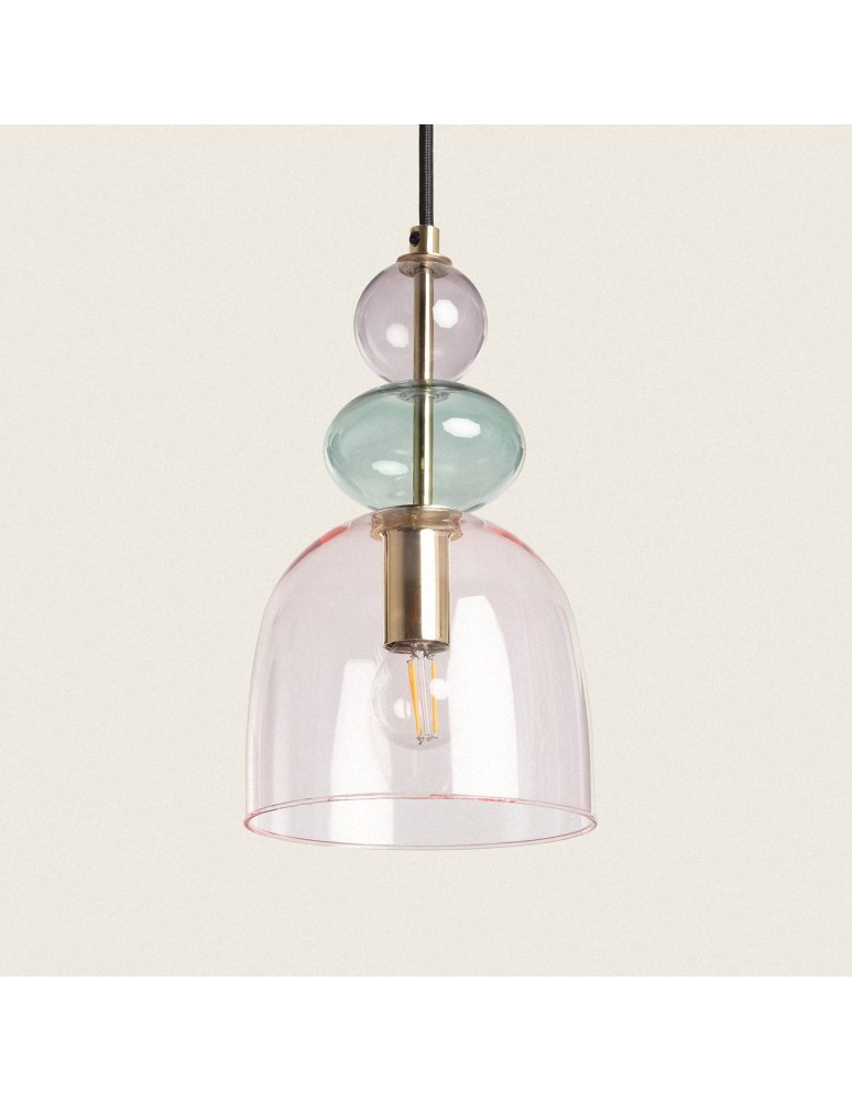 Pendant lamps - Abruzzo Glass Pendant Lamp purple-gold E14 L Koloreno ABR-KOLO2-F - product kolory-swiatla.pl 2