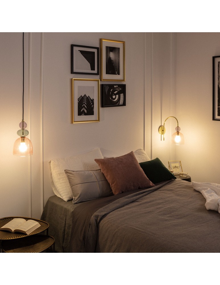 Pendant lamps - Abruzzo Glass Pendant Lamp purple-gold E14 L Koloreno ABR-KOLO2-F - product kolory-swiatla.pl 5