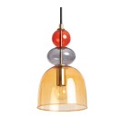 Pendant lamps - Abruzzo Glass Pendant Lamp Amber E14 15cm L Koloreno ABR-KOLO2-A - product 1