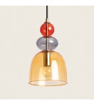 Abruzzo Lampa Wisząca Szklana Bursztynowa E14 15cm L Koloreno ABR-KOLO2-A