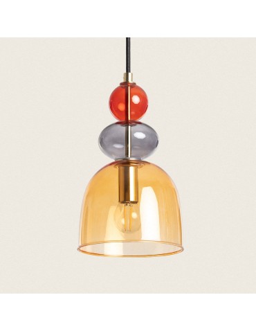 Abruzzo Glass Pendant Lamp Amber E14 15cm L Koloreno ABR-KOLO2-A - product 2