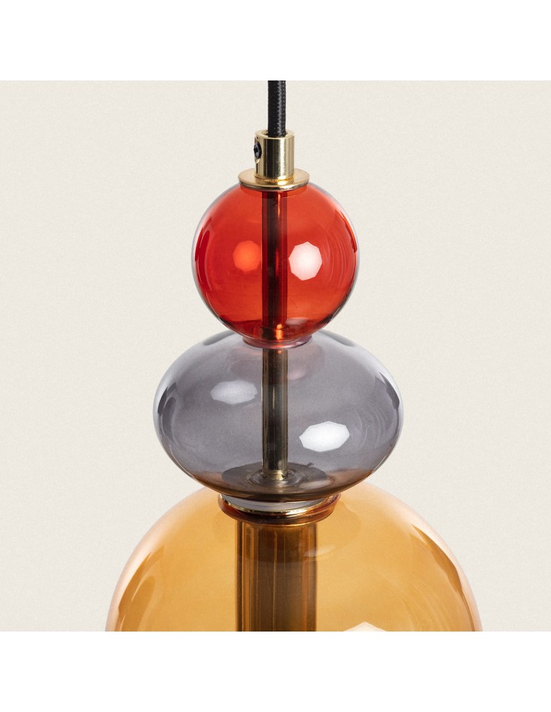Pendant lamps - Abruzzo Glass Pendant Lamp Amber E14 15cm L Koloreno ABR-KOLO2-A - product kolory-swiatla.pl 3