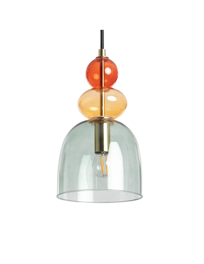 Abruzzo Lampa Wisząca Szklana Zielona E14 15cm L Koloreno ABR-KOLO2-Z