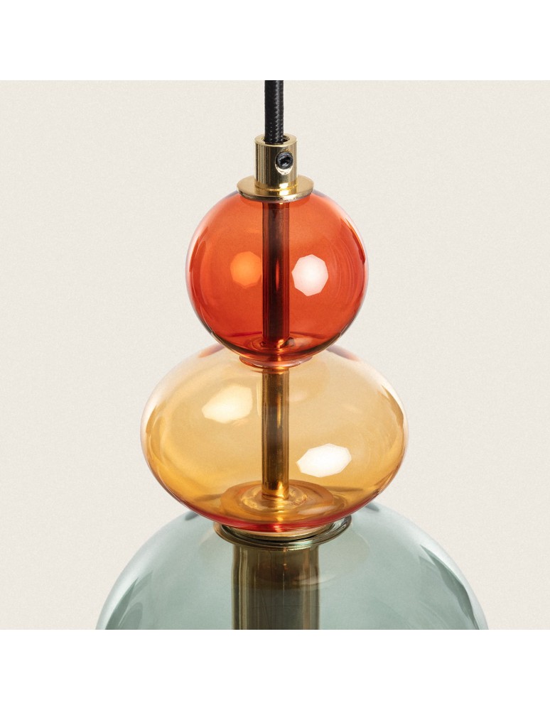 Abruzzo Lampa Wisząca Szklana Zielona E14 15cm L Koloreno ABR-KOLO2-Z