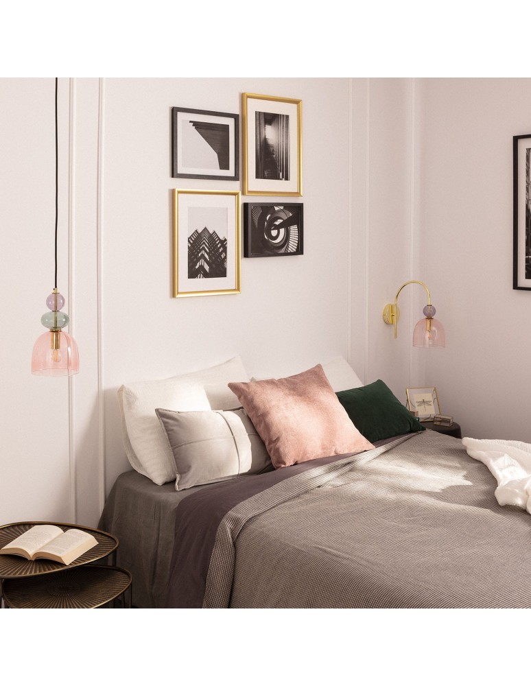 Abruzzo Lampa Wisząca Szklana Zielona E14 15cm L Koloreno ABR-KOLO2-Z