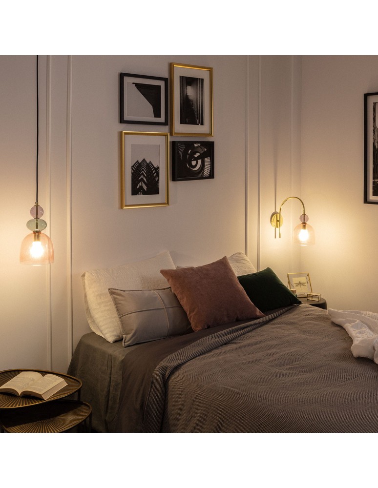 Wall lamps - Abruzzo Glass wall lamp Purple E14 15cm Koloreno ABR-KOLOK-F - product kolory-swiatla.pl 3