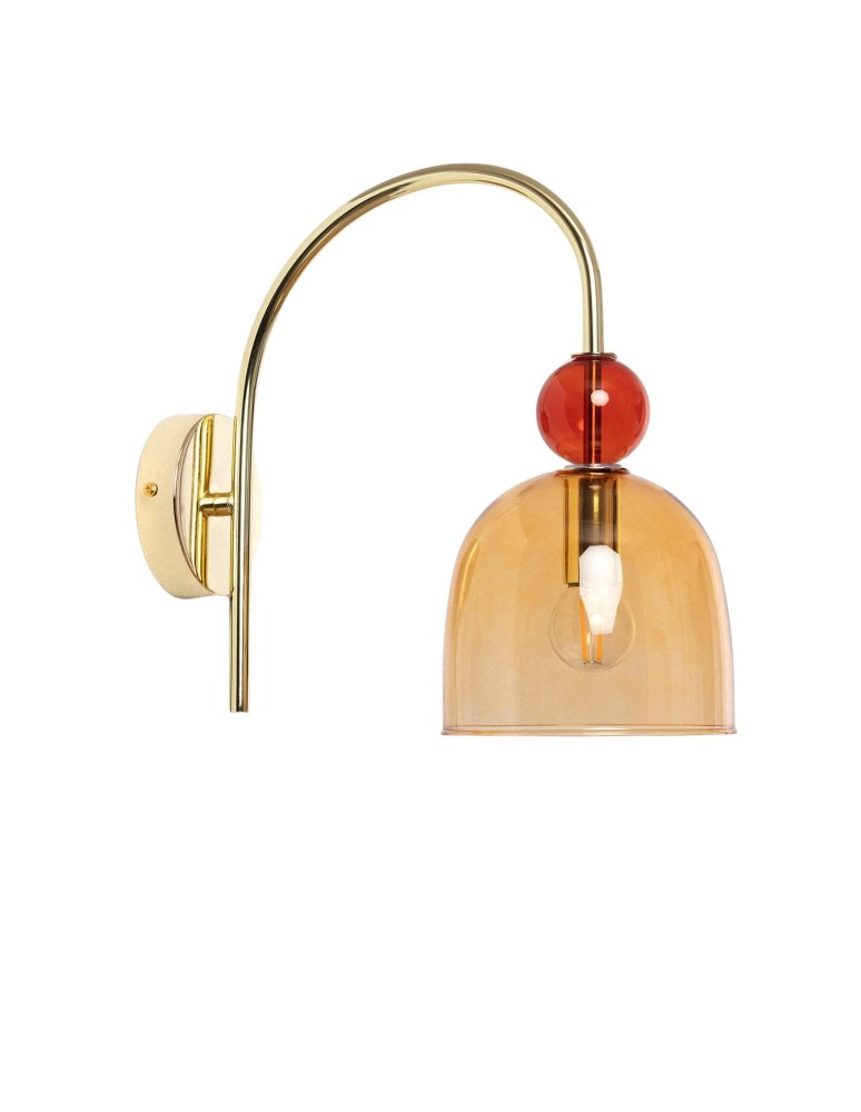 Wall lamps - Abruzzo Glass wall lamp Amber E14 15cm Koloreno ABR-KOLOK-A - product kolory-swiatla.pl 1