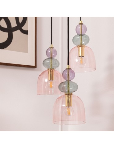 Abruzzo Purple Glass Pendant Lamp 3xE14 35cm Koloreno ABR-3KOLOK-F. - product 2