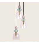 Pendant lamps - Abruzzo Purple Glass Pendant Lamp 3xE14 35cm Koloreno ABR-3KOLOK-F. - product 4
