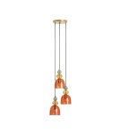 Abruzzo Lampa Wisząca Szklana Czerwona 3xE14 35cm Koloreno ABR-3KOLOK-C