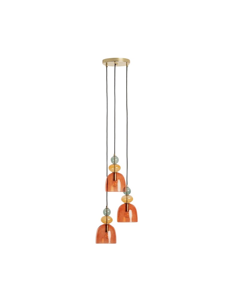 Pendant lamps - Abruzzo Glass Pendant Lamp Red 3xE14 35cm Koloreno ABR-3KOLOK-C. - product kolory-swiatla.pl 1