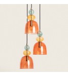 Pendant lamps - Abruzzo Glass Pendant Lamp Red 3xE14 35cm Koloreno ABR-3KOLOK-C. - product 3