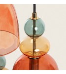 Abruzzo Lampa Wisząca Szklana Czerwona 3xE14 35cm Koloreno ABR-3KOLOK-C