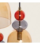 Abruzzo Lampa Wisząca Szklana Bursztynowa 3xE14 35cm Koloreno ABR-3KOLOK-A