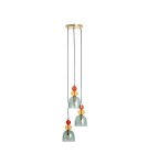 Pendant lamps - Abruzzo Glass Pendant Lamp Green 3xE14 35cm Koloreno ABR-3KOLOK-Z. - product 1
