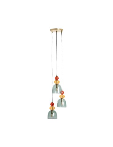 Abruzzo Glass Pendant Lamp Green 3xE14 35cm Koloreno ABR-3KOLOK-Z.