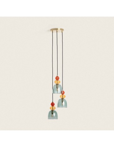 Abruzzo Lampa Wisząca Szklana Zielona 3xE14 35cm Koloreno ABR-3KOLOK-Z - produkt 2